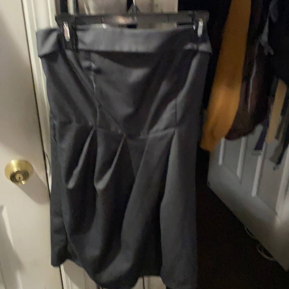 Strapless short dark grey dress